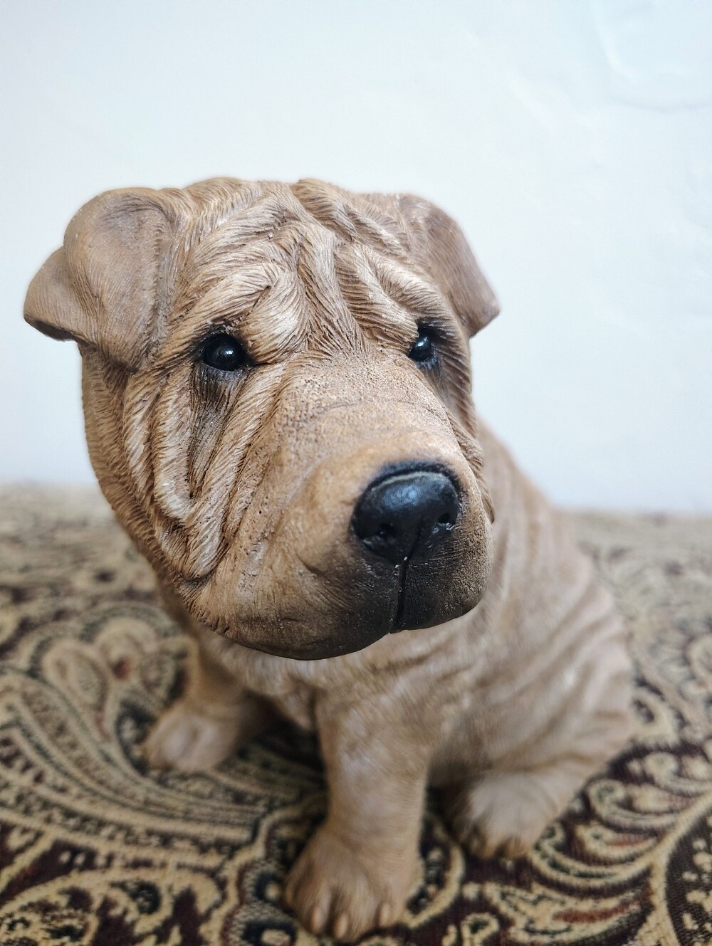 Sandicast Shar Pei Dog Figurine Handmade Handcast Handpainted Resin 80's